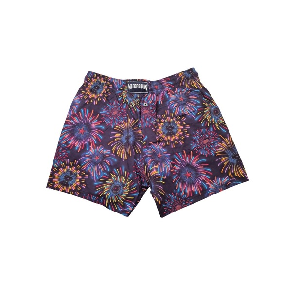 Vilebrequin Other - Vilebrequin St Tropez Mens Firework Starfish Print Swim Trunks Navy Blue Large